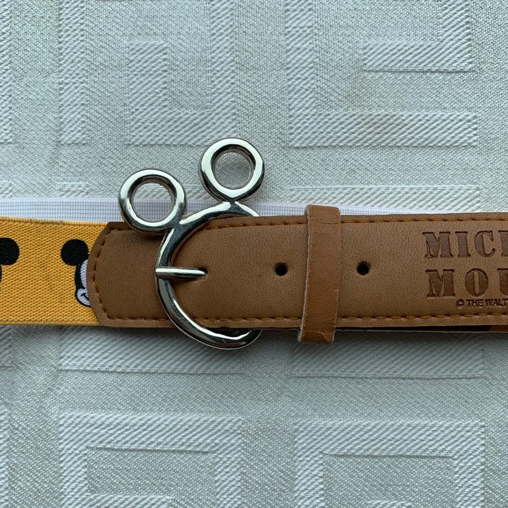 Mickey Mouse Kids Yellow & Brown Elastic Belt